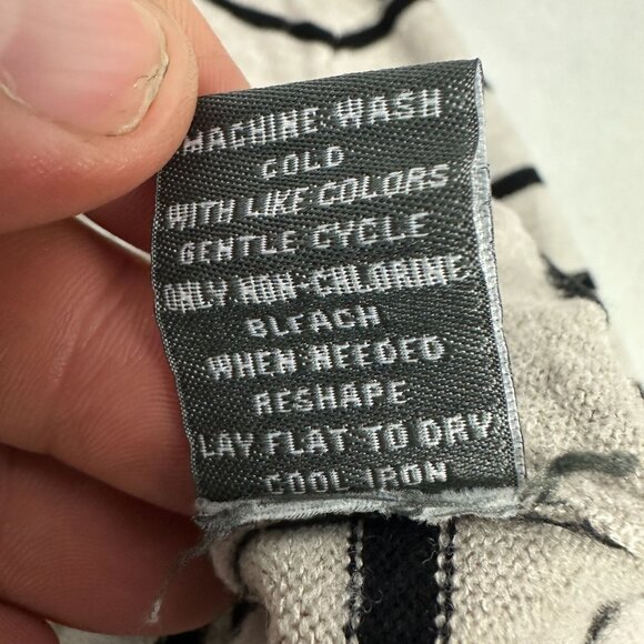 89th & Madison Womens Striped Knit Sweater L Cross-V Neck 3/4 Sleeves - Picture 6 of 10